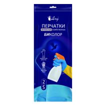 Перчатки хозяйственные латексные Libry Биколор 